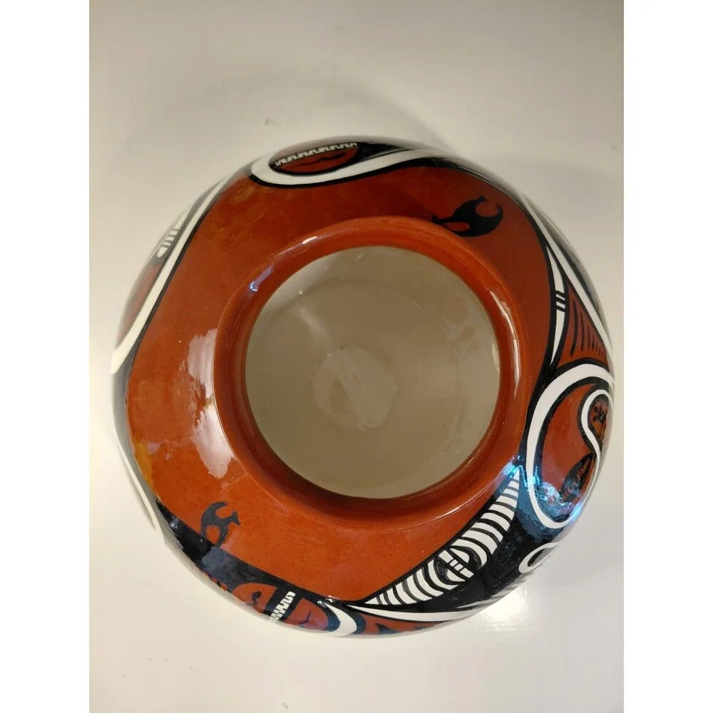 Spectacular Large Vintage Trypillian Bowl Hand Made Signed Mykola Sokalo